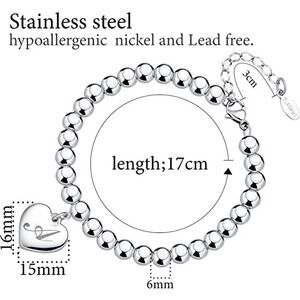 Initial G Heart 6mm stainless steel‎